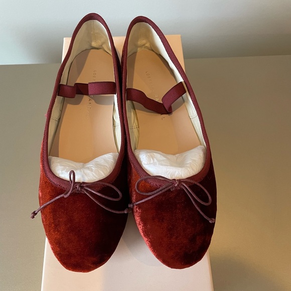 Loeffler Randall Women's Leonie Soft Velvet Ballet Flats, Rust - Picture 4 of 8